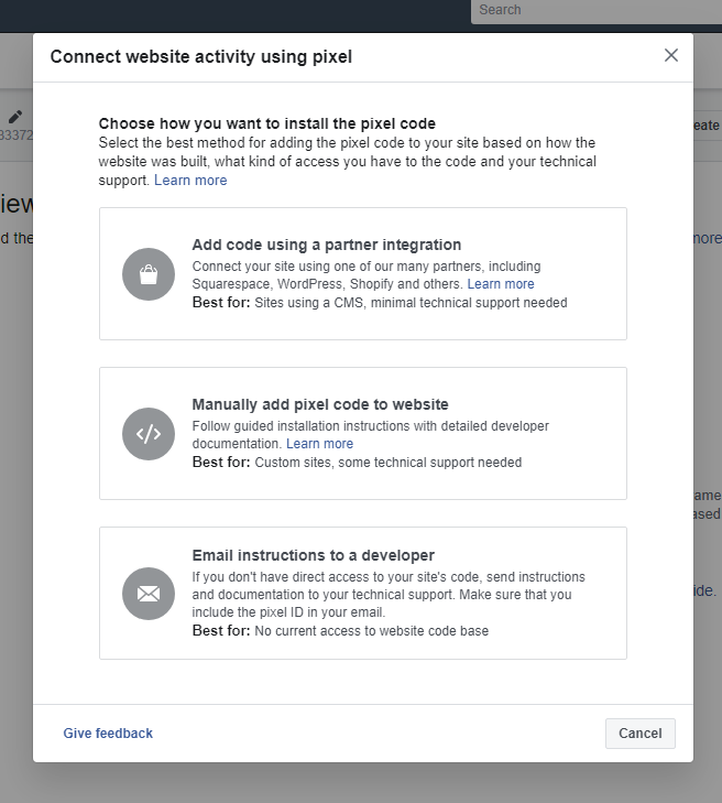 How to install the pixel code