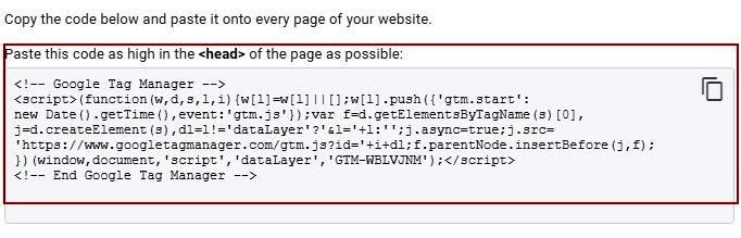 Google Tag Manager Code