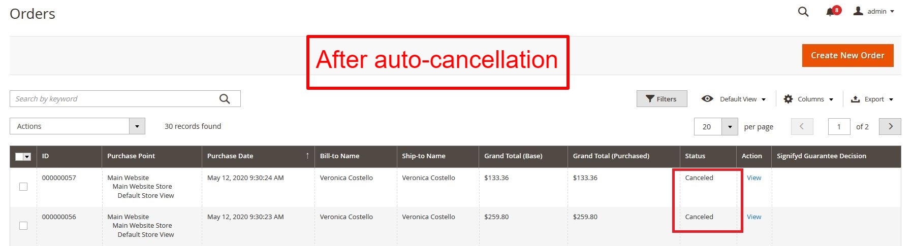 Auto Cancel Order