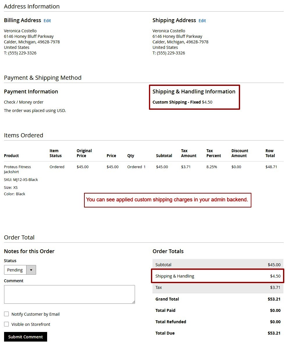 Custom Shipping Method