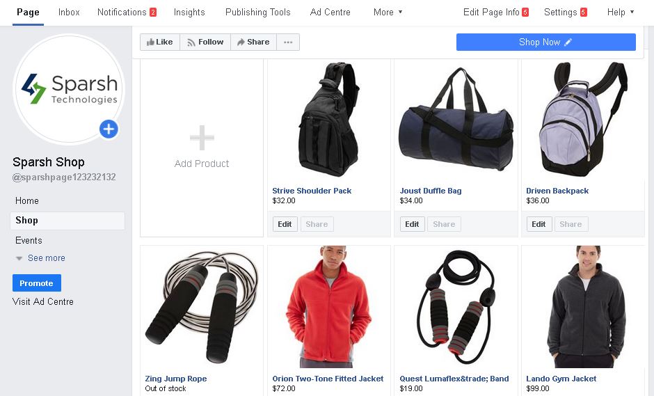 Facebook Shop Integration