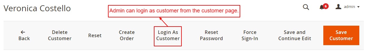 Login As Customer