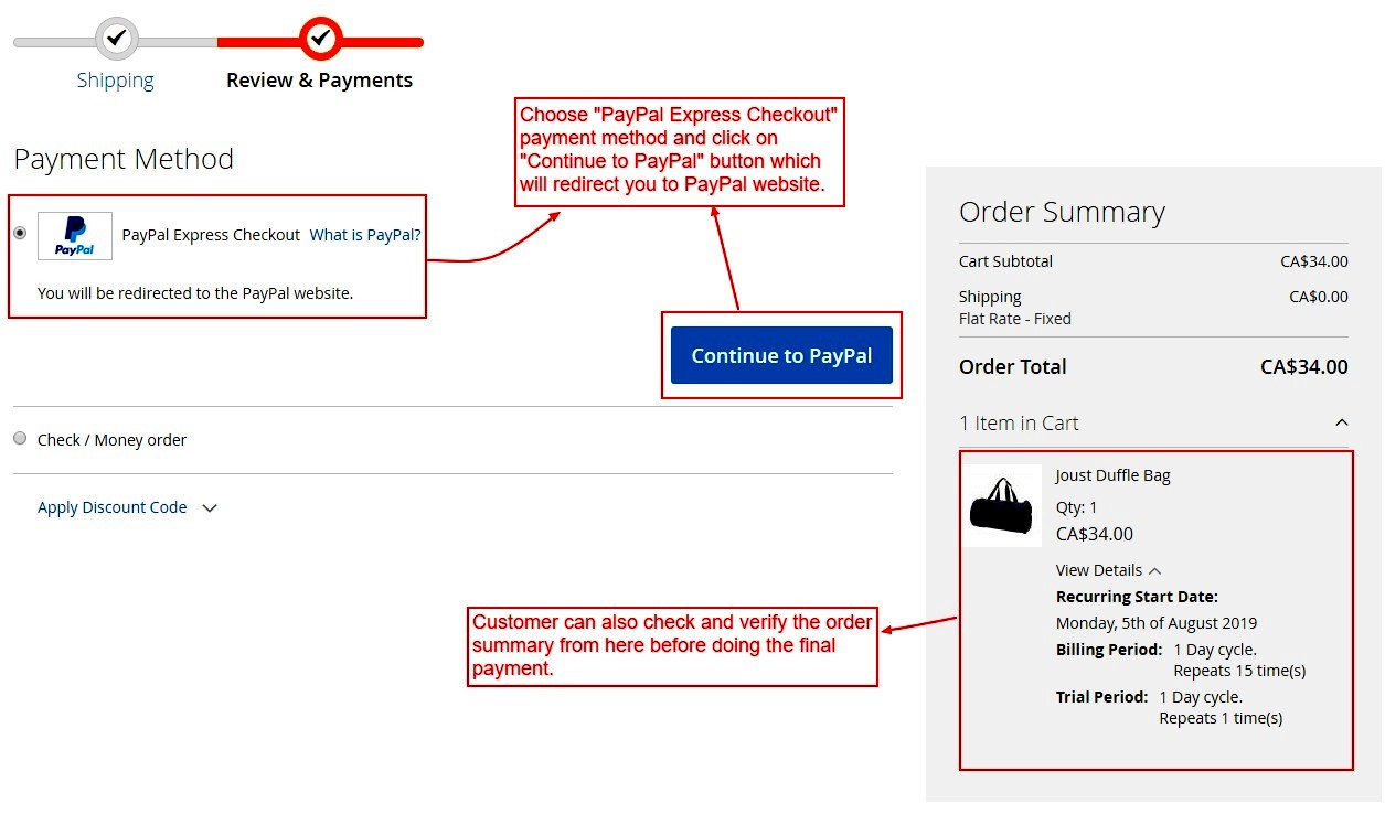 Paypal Recurring Payment