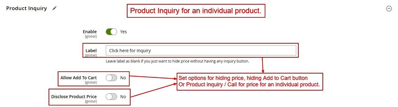 Product Inquiry With Hide Price