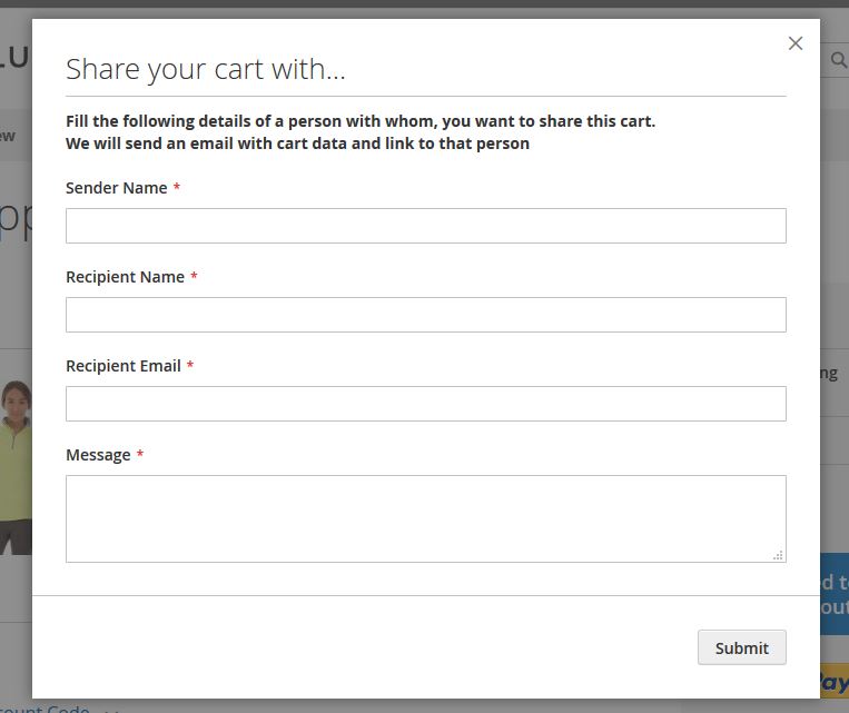 Share  cart with anyone - Shopping Cart Share